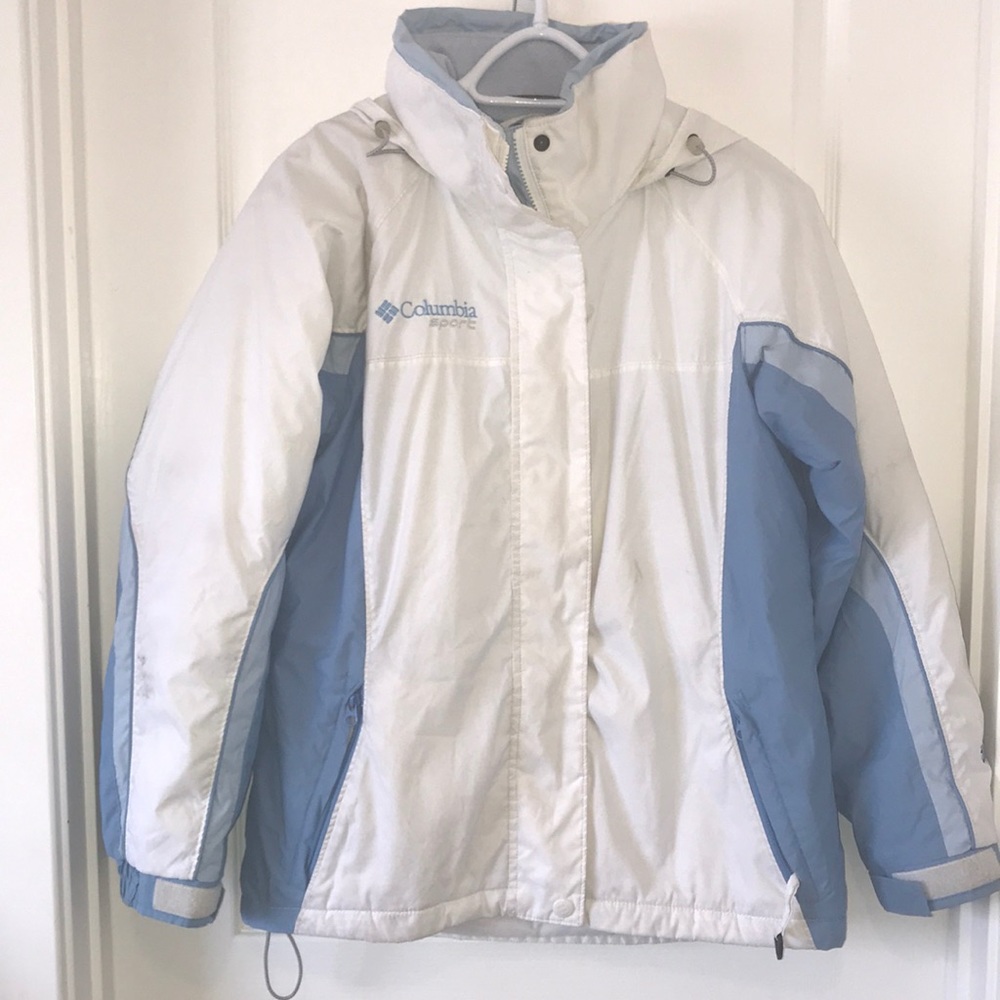Columbia White & Blue Ski Jacket